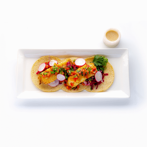 Fish Tacos with Red Cabbage Slaw