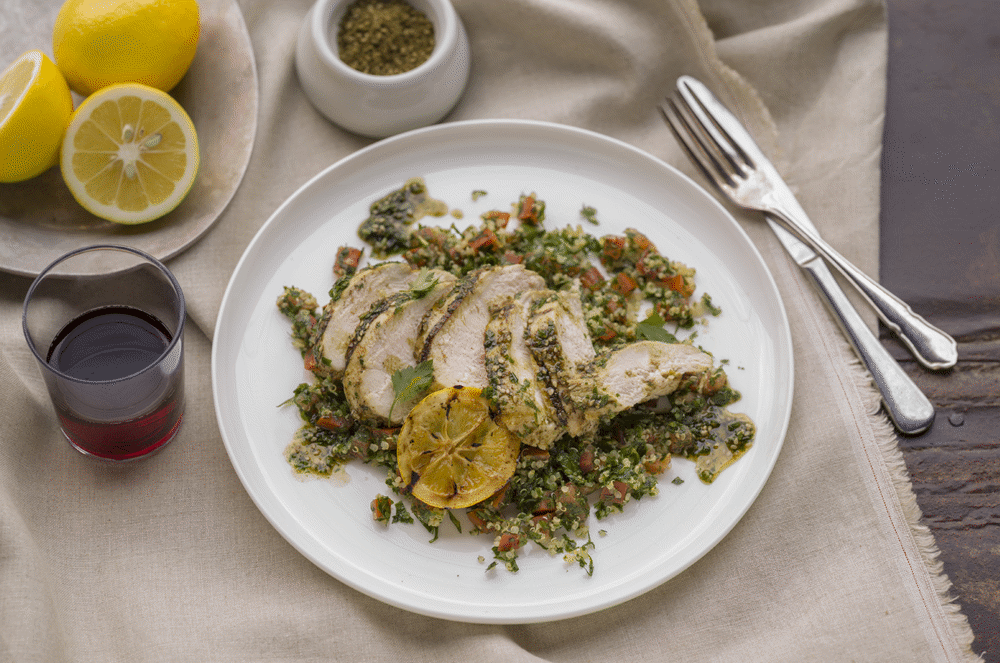 Zaatar Chicken with Quinoa Tabbouleh