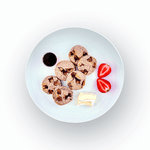 Banana Pancakes with Strawberries and Brie