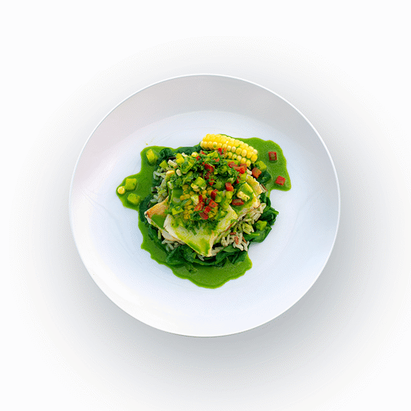 Sea Bass with Pineapple Green Sauce